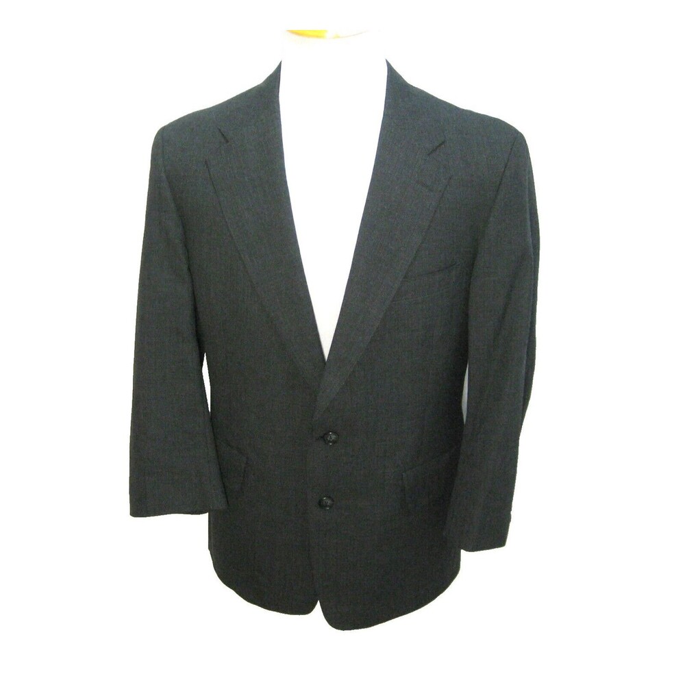 STAFFORD Men's (Size 40R) Gray 2 Button Wool Sport Coat Blazer Suit Jacket